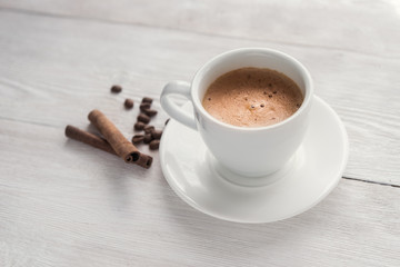 Hot cappucino cup