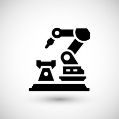 Robotic arm machine icon