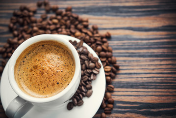 Closeup of coffee cup