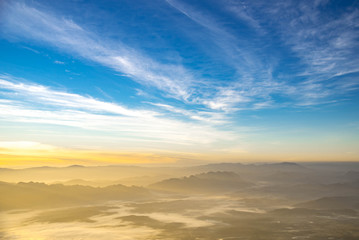 Beautiful layers of mountain landscape