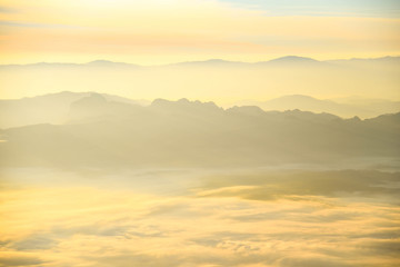 Beautiful layers of mountain landscape