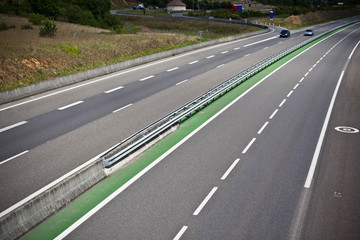 Highway through France at summer time
