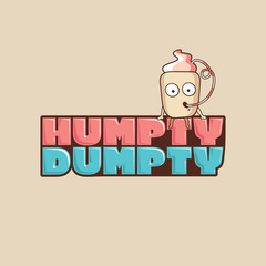 Vector logo Humpty Dumpty in a cup mascot