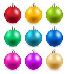 Christmas Balls On Festive Background : Vector Illustration
