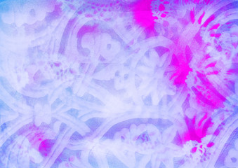 floral pattern with ancient and oriental elements. Computer collage.