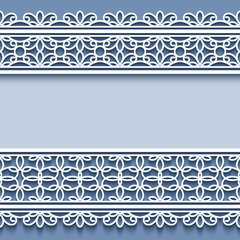 Obraz premium Paper frame with lace borders