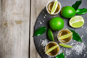 Gold mexican tequila shot