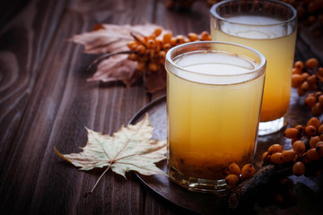Healthy drink with sea buckthorn