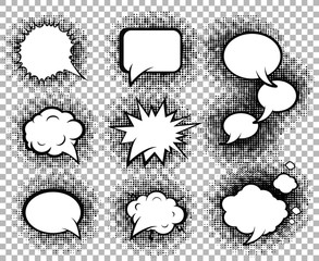 Naklejka premium Comic speech bubbles icons collection 