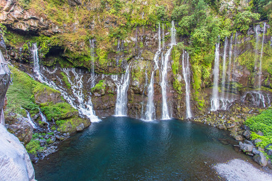 Fototapeta  cascade de Grand Galet, Langevin, île de la Réunion 