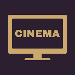 The cinema icon. Television and tv, movie, film symbol. Flat