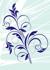 Floral background with decorative branch. Vector illustration.