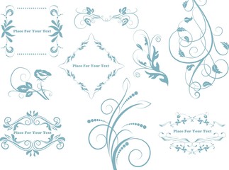 Set of decorative calligraphic elements for editable and design