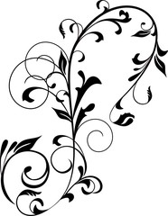 Floral background with decorative branch. Vector illustration.