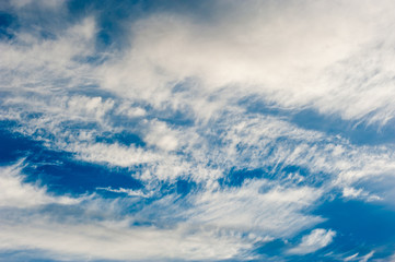 White clouds in blue sky