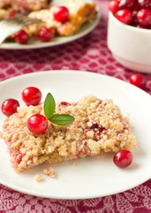 Cranberrry crumb bars