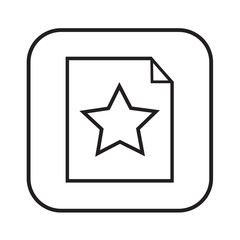 Thin line star document icon Illustration design