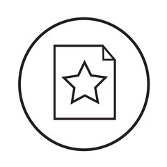 Thin line star document icon Illustration design