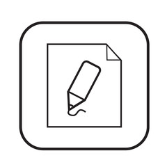 Thin line pencil document icon Illustration design