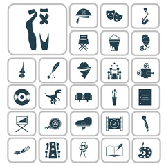 Set of twenty seven art and cinema icons