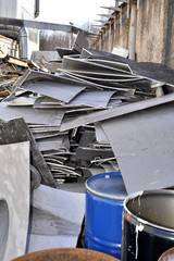 Obraz na płótnie Canvas Storage of metal waste production