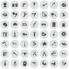 Set of forty nine construction icon