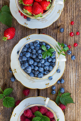 fresh raspberry, strawberry and blueberry