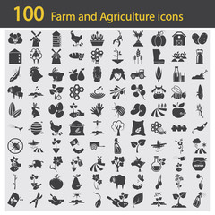 Set of one hundred agriculture icons
