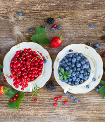 fresh red currant and blueberry