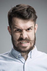 Obraz premium Close up face of angry man 