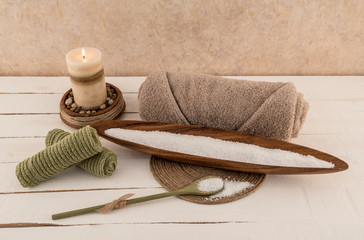 Bath Salts with Spa Towel and Candle