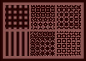 Set of geometric pattern in brown tones