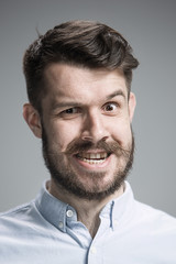 Obraz premium Close up face of angry man 