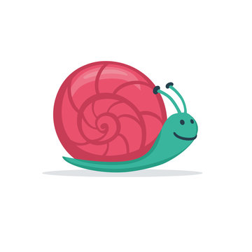 Isolated cartoon snail