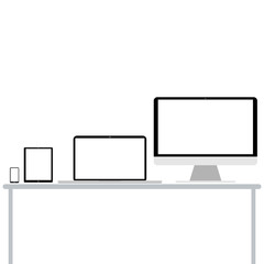 electronic devices desktop computer tablet laptop smartphone