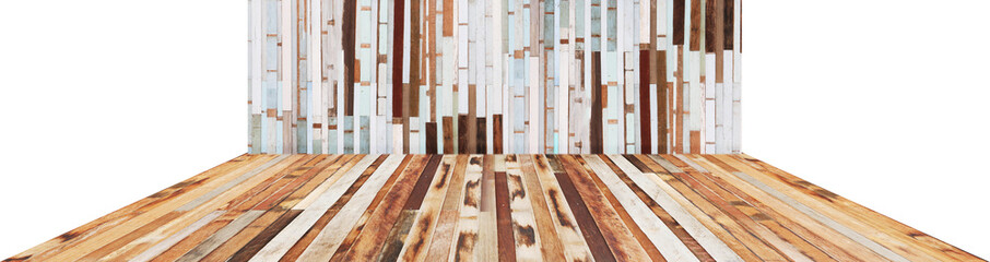 Floor and wall wood plank background.