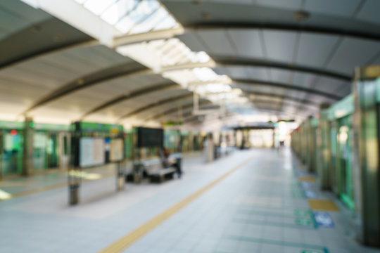 Blurred background  of train station.