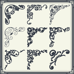 Vintage design elements corners