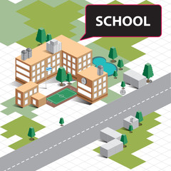 map Isometric school