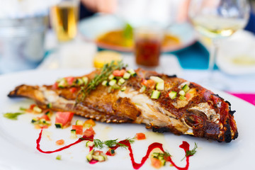Grilled fish lunch