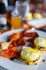 Delicious eggs served for breakfast
