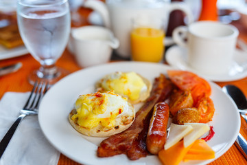 Delicious eggs served for breakfast