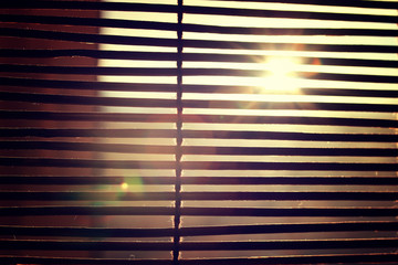 sun shining through the blinds