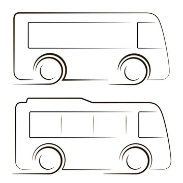 set of two black coaches contours image