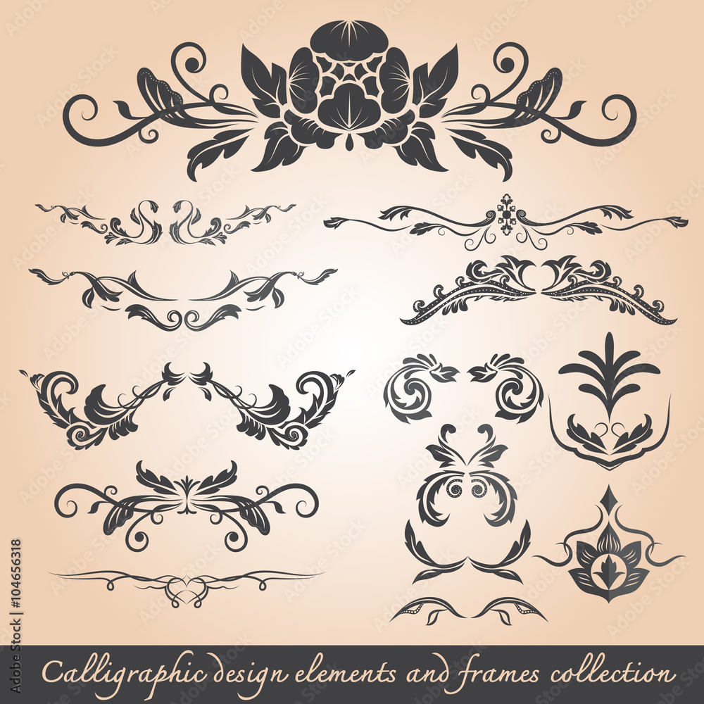 Fototapete roman design elements : calligrapic desing elements and frames c
