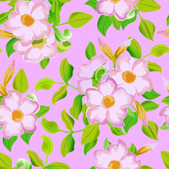 Fototapeta na wymiar Vector seamless pattern displaying bold flowers. Elegance Seamless background with of flowers. Floral vector illustration.