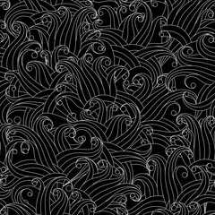 Vector Seamless Monochrome Floral Pattern. Hand Drawn Floral Texture, Decorative Flowers, Coloring Book