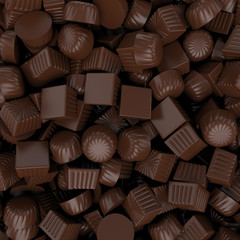 chocolate candy for background texture