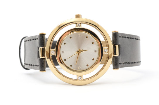 gold watch on a white background