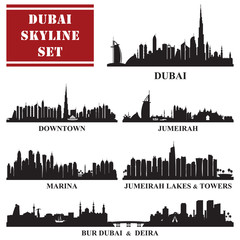 Set of Dubai districts